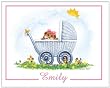 Personalized Nursery Wall Decor, Baby Girl Carriage, Childrens Wall Art
