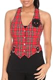 Tripp Red Plaid Skull Vest