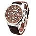 THAITIME TM Quartz Business Men's Military Auto Date Leather Watches Waterproof Watch Color Brown
