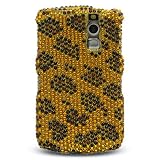 Premium Luxurious Designer Hard Diamond Crystal Snap-on Case for Blackberry Curve 8330 Case - Gold, Brown Leopard Print
