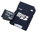 TOPRAM 1GB MicroSD Micro SD TransFlash Memory Card with FREE SD Adapter