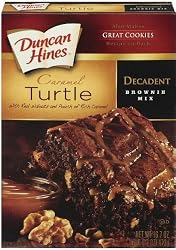 Duncan Hines Chocolate Lover's Brownie Mix, Turtle with Caramel and Nuts, 16.7-Ounce Boxes (Pack of 6)