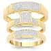 10K Yellow Gold Diamond Wedding Band Set 0.26 Ctw