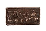 Emblem 5 cm * 2,5 cm Bügelbild Polo Wear braun Abzeichen eckig Orden Shirt