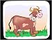 Decorated Mouse Pad with cow, flower, pasture
