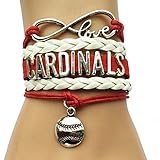 Infinity Love St.Louis Cardinals Bracelet-Handmade Leather Braided Velvet MLB Sports Fan Friendship Gift
