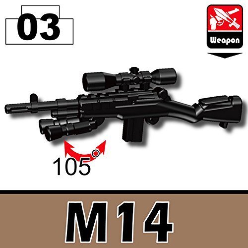 M14 Sniper Rifle 3 Pack in Black - Custom Minifigure Piece