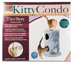 Lazy Pet Plush Double Cat Condo, Blue
