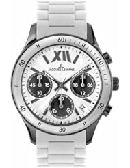 Jacques Lemans Womens 1-1587P Rome Sports Sport Analog Chronograph with Silicone Strap Watch