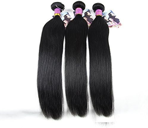 Hot Hair®Virgin Malaysian Straight Human Hair 300g 3Bundles Mix Length Extension 12inch 14inch 16inch No Shedding No Tangle