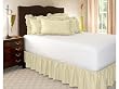 California King Bone Ruffled Bed Skirt with 14" Drop