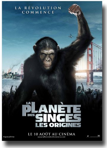 Rise of the Planet of the Apes Poster - Promo Flyer 2011 Movie - 11 X 17 James Franco French