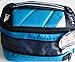 Ultra High Performance Expandable Lunch Pack Bag Double Capacity with Removable Compartments & Ice Pack (Blue)