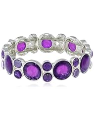 Napier "Lasting Impression" Silver Tone Purple Stretch Bracelet, 2.5"