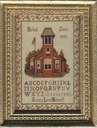 Dollhouse Artwork Framed "School Days" Sampler
