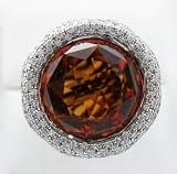 18k White Gold Citrine and Diamond Palmiero Jewellery Design Ring