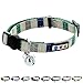 Pawtitas Pet Multicolor Cat Collar Safety Buckle Removable Bell Cat Collar Kitten Collar Blue/Grey / Beige/Green Cat Collar