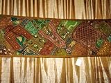 Spectacular Zardozi India Sari Tapestry Wall Hanging Table Runner