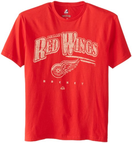 NHL Detroit Red Wings Men's Backhand Shot Soft Crew Neck Tee, X-Large, Red