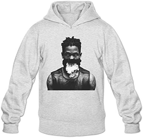 AMHnice Mens Travis Scott Customized 100% Cotton Hoodies Light GreyM