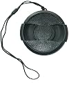 Center pinch 82mm snap-on lens cap with keeper