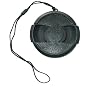 Center pinch 62mm snap-on lens cap with keeper