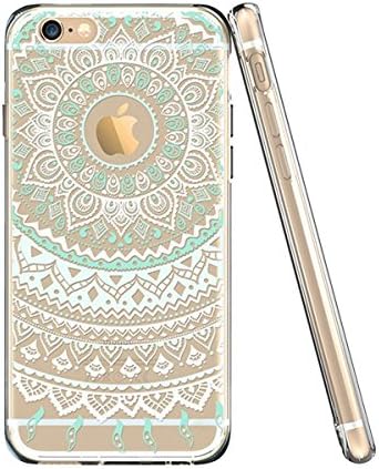 Ecarer iPhone 6, iPhone 6S Case, iPhone 6 Case Clear Hybrid Case [One Piece] TPU Bumper +Hard PC Back Cover Protective Case for iPhone 6s/iPhone 6 (Mint Mandala)