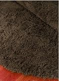 Safavieh SG240E Shag Collection Classic Handmade Chocolate Shag Round Area Rug, 4-Feet Round