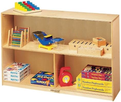 ABC Furnishings 2-Shelf, 3 Compartment Storage, 48" x 13" x 27-3/8", Natural Wood Tone