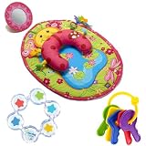 Tiny Love Tummy Time Fun Ladybug Activity Mat Plus The First Years First Keys Teether and Floating Stars Teether Bundle