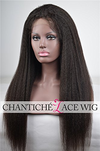 Chantiche® Brazilian Italian Yaki Gluless Silk Top Lace Front Wigs 5A Remy Human Hair with Baby Hair 130% Density Natural Color Medium Size Cap Medium Brown Lace