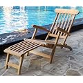 SOLID WOODEN TEAK GARDEN STEAMER CHAIR/SUN LOUNGER