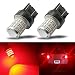 iBrightstar Newest 9-30V Super Bright Low Power Dual Brightness 7440 7443 T20 LED Bulbs with Projector replacement for Tail Brake Lights, Brilliant Red