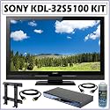 Sony Bravia S-Series KDL-32S5100 32-Inch 1080p LCD HDTV + Blu-Ray Accessory Kit