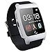 Luxsure® Silver Uwatch UX Smart Watch with Heart Rate Monitor Android Smart Watch Phone Sports Bluetooth Wristwatch With 3G magsensor gravity sensor Compatible With IOS & Android for Apple iphone 4/4S/5/5C/5S Samsung S2/S3/S4/Note 2/Note 3