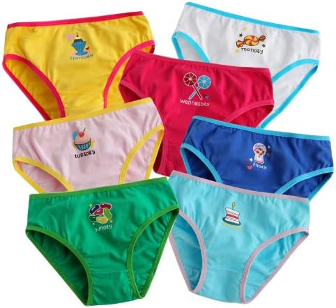 Vaenait Baby Toddler Kids Girls Briefs 7-Pack Underwear Set 7-days Brief M (4-5Y)