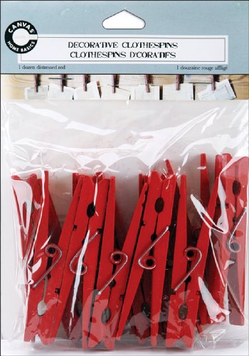 Canvas Corp Decorative Clothespin 12-Pack: Red
