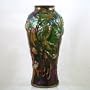 Fenton Emerald Carnival Glass Parrot Vase 12"