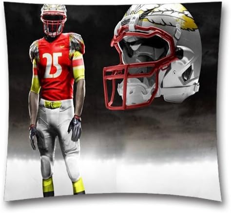 NFL Throw Pillow Cushion Covers, Kansas City Chiefs Square Decorative Throw Pillowcases, Pure Cotton, Bedding, Sofa, Couch, Size: 18x18 inches (45x45 cm) Ball Game Theme 2113