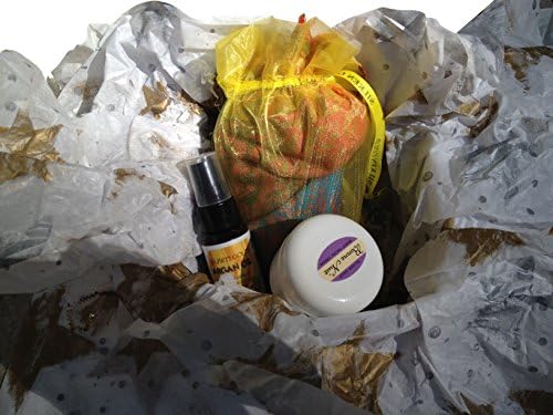 Silken Gold Gift Collection - Argan Oil (1oz.) + Luxe Lumineux Lavender Night Cream, Unscented Body Cream and Gorgeous Silky Pashmina Shawl