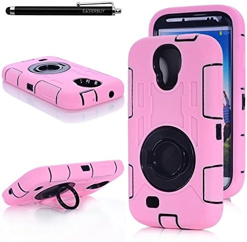 EasierBuy Armor cases,Tough Armorbox Dual Layer Hybrid Hard/Soft Protective Case for Samsung Galaxy S4 - Pink