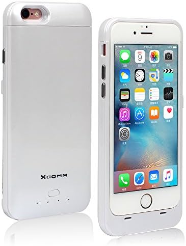iPhone 6S / 6 Plus Case Charger [Bonus-Tempered Glass Screen Protector] - Xcomm 4200mAh Extended Battery Case Charger Protective Cover for iPhone 6 / 6S Plus (5.5 inch) [Apple MFi Certified] (White)