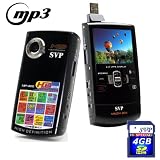 Pocket Video Camera SVP MP300 HD MP3 Player and Pocket HD Video Black Camera, YouTube Software w 4GB SD
