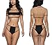 Purfeel Womens Mesh See Through Swimsuit Swimwear 5 Colors