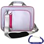 Purple / Pink Shoulder Strap Carrying Bag for the Apple MacBook Pro Series or any 15 Inch / 15.4 Inch Laptop Notebook Computer with Free Carabiner Key Chain