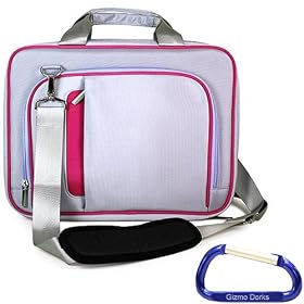 Purple / Pink Shoulder Strap Carrying Bag for the Acer TravelMate 8371 Timeline, Aspire 3935, Aspire 3810 Series or any 13 Inch / 13.3 Inch Laptop Notebook Computer with Free Carabiner Key Chain