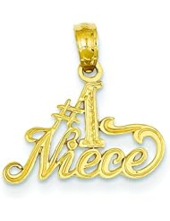 14K Yellow Gold #1 Niece Charm Pendant FindingKing