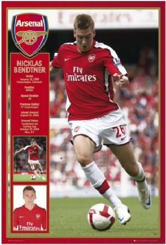 1art1 43448 Fu&szlig;ball - FC Arsenal, Nicklas Bendtner 08/09 Poster 91 x 61 cm