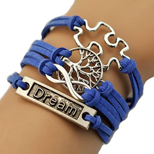 HUMASOL Retro Infinite Bracelet Leather Knit Rope Bracelet Gift