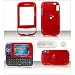 PCMICROSTORE Brand HTC Wing Herald P4350 PDA Smartphone Premium Solid Red Snap-On Crystal Case Cover with Removable Belt Clip